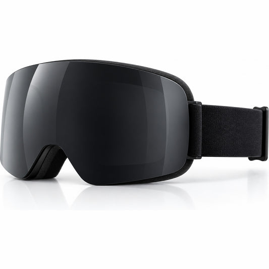 ArcticVision Pro Skibrille in Schwarz mit dunkler Scheibe, Seitenansicht